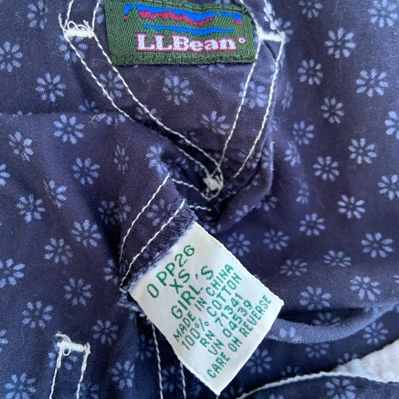 EUC Vintage 90s L.L. Bean Girl’s Daisy Flower Print Shortalls Overalls - Picture 7 of 8